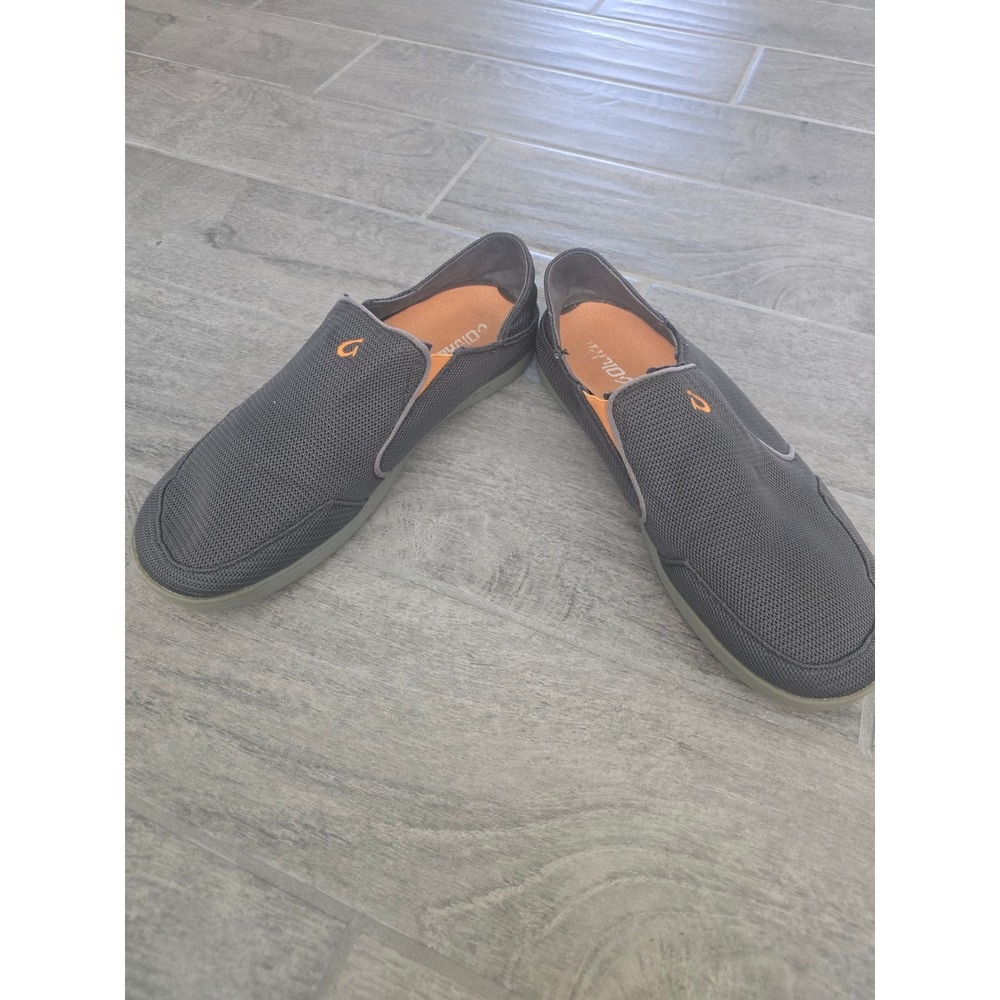OluKai Men's Nohea‎ Mesh Slip On Shoes Dark Gray Loafers Size 12 Convertible
